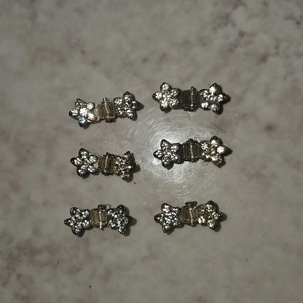Mini Crystal Hair Accessories Sparkly Rhinestone Hair Claw Clips - Picture 5 of 5